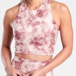 Athleta Pink Tie Dye Conscious Crop Top Size Small